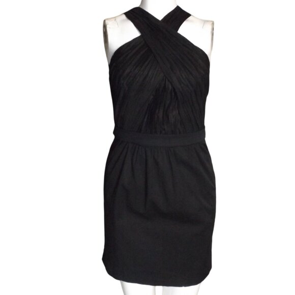 ARMANI EXCHANGE Dress, 2, Short, Crinkled Crossed Neck, Black, Sleeveless, Mini - Picture 8 of 10